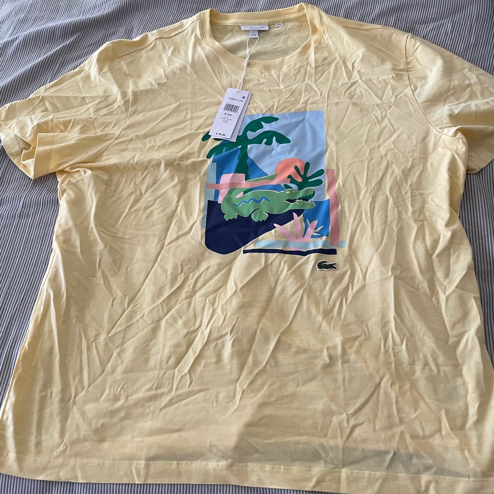 Tropical Lacoste Yellow Men’s Shirt 3XL (small marks on shirt, not noticeable)